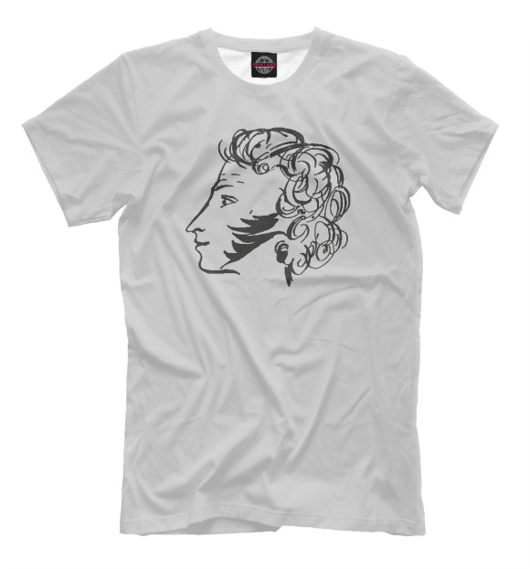 Мужская футболка с изображением Пушкин цвета Бежевый