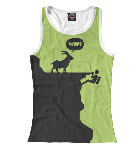 Женская майка-борцовка с изображением WTF цвета Белый