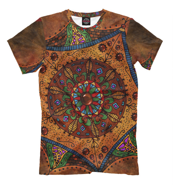 Мужская футболка с изображением Узор цвета Молочно-белый