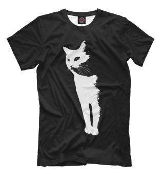 Мужская футболка Белая кошка