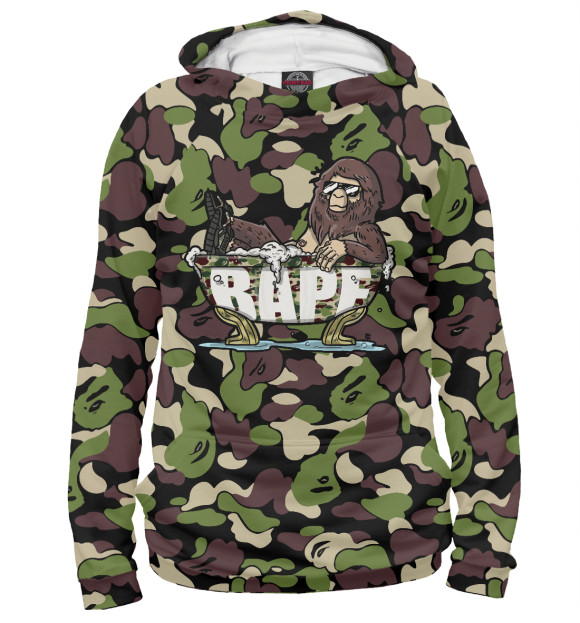Мужское худи с изображением BAPE цвета Белый