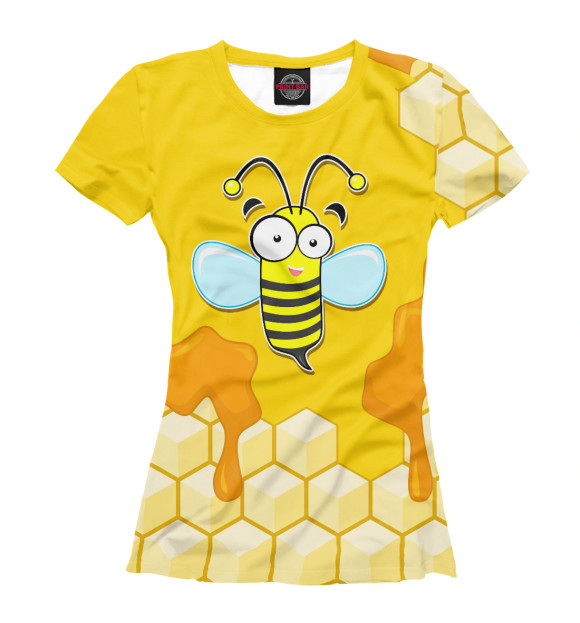 Женская футболка с изображением Пчелка цвета Белый