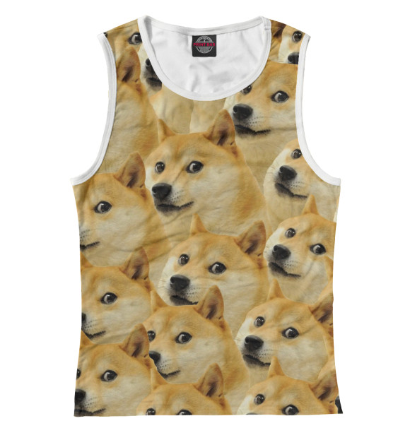 Майка для девочки с изображением Doge цвета Белый