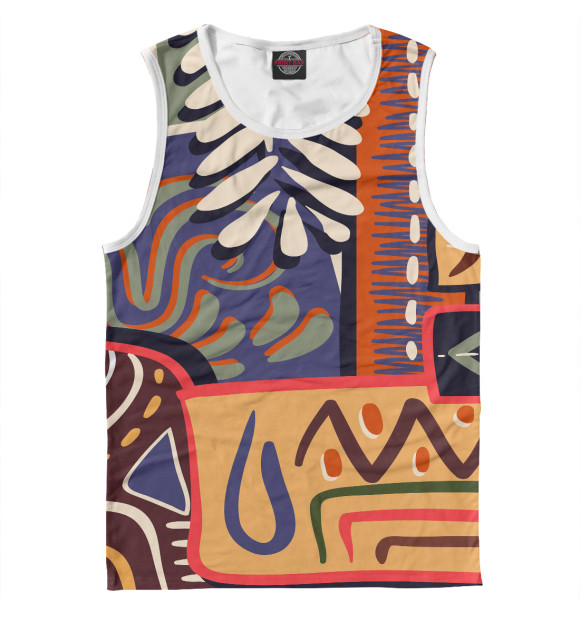 Майка для мальчика с изображением Лоскутной орнамент цвета Белый