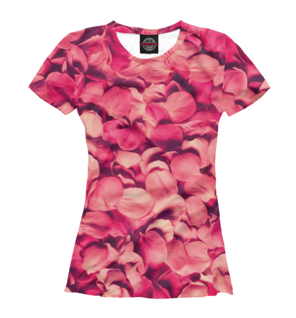 Женская футболка с изображением Лепестки роз цвета Белый