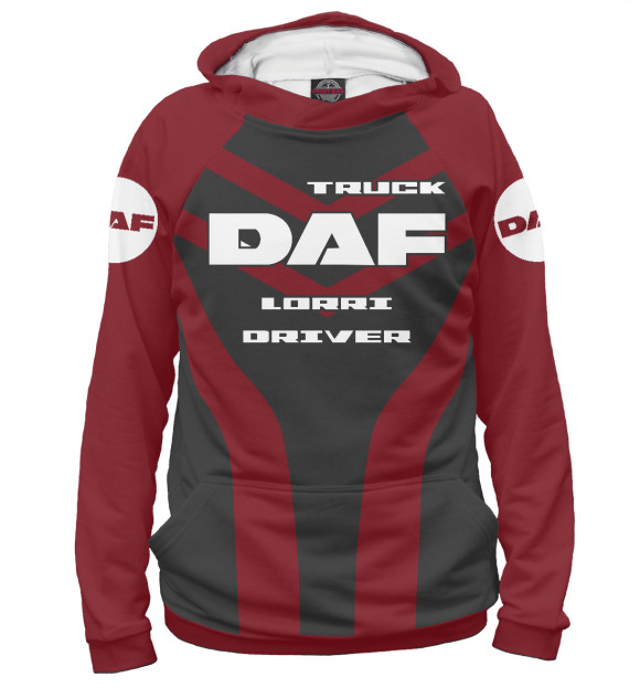 Женское худи с изображением DAF цвета Белый