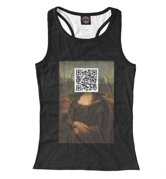 Женская майка-борцовка с изображением Мона Лиза цвета Белый