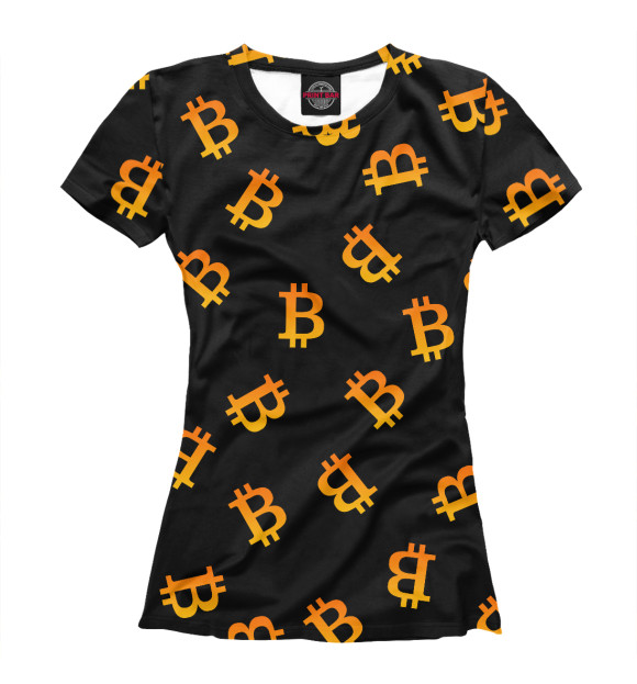 Футболка для девочек с изображением Bitcoin цвета Белый