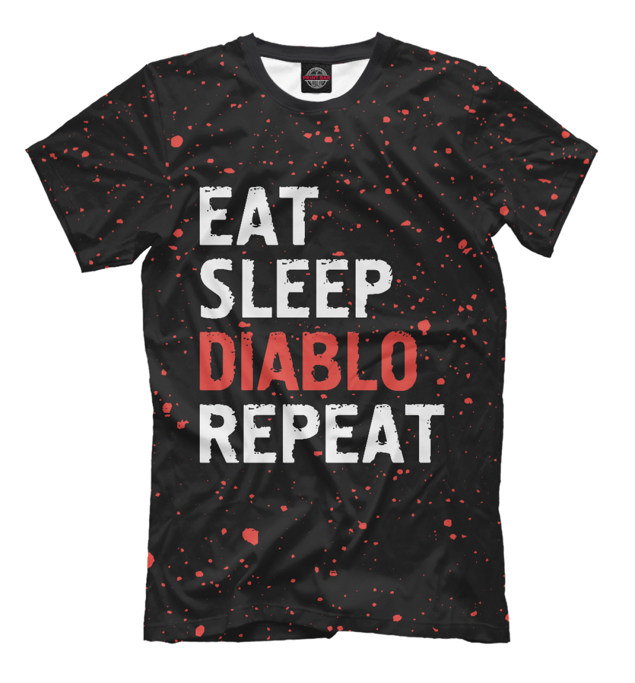 Мужская Футболка Eat Sleep Diablo Repeat, артикул: DIO-922422-fut-2