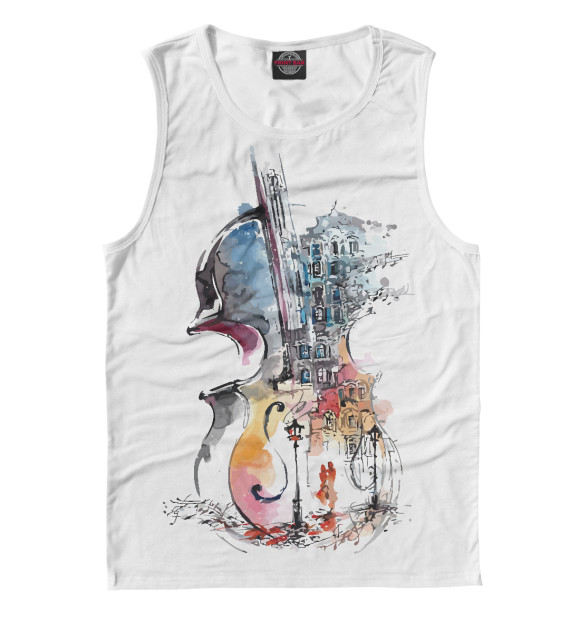 Майка для мальчика с изображением Музыкальный инструмент цвета Белый