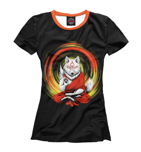 

Футболки Print Bar, Белый, Медитирующий волк