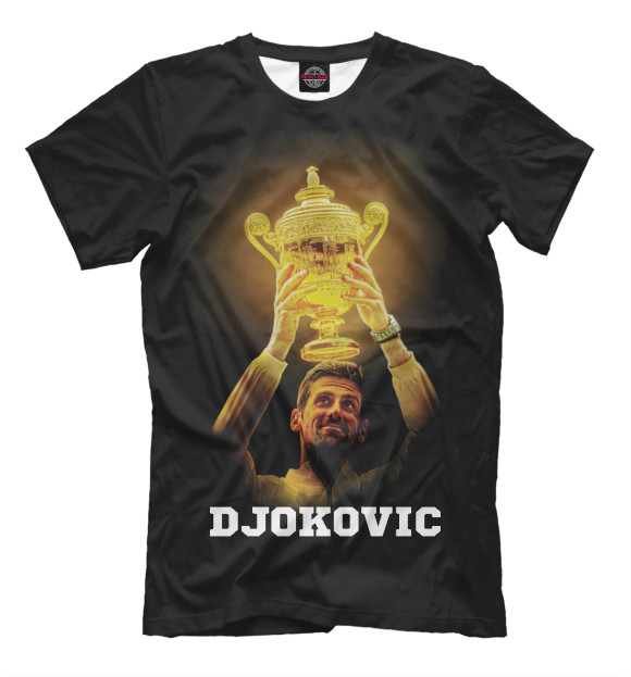 Мужская футболка с изображением Новак Джокович цвета Белый