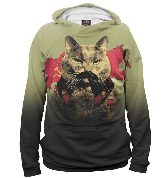 Мужское худи с изображением Иосиф Сталин цвета Белый