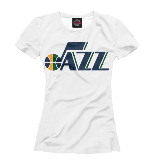 Женская футболка с изображением Utah Jazz цвета Белый