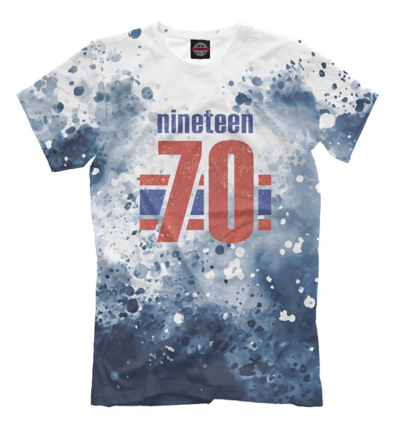 Мужская футболка с притом Nineteen 70 цвета Белый Мужская футболка с изображением Nineteen 70 цвета Белый