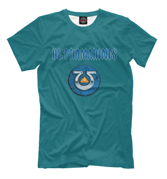 Мужская футболка с изображением Ultramarines цвета Грязно-голубой