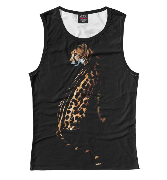 Женская майка с притом Гепард цвета Белый Женская майка с изображением Гепард цвета Белый