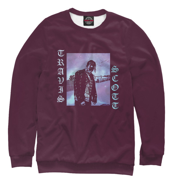 Мужской свитшот с изображением Travis Scott цвета Белый