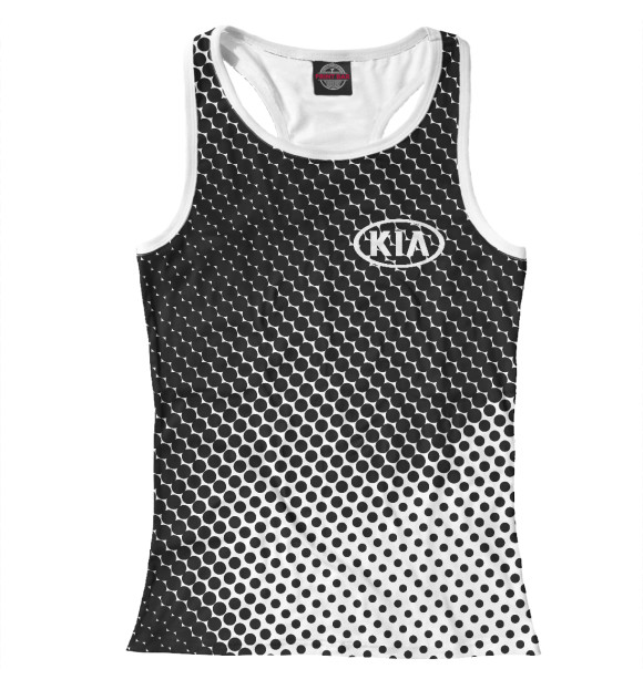 Женская майка-борцовка с изображением Kia цвета Белый