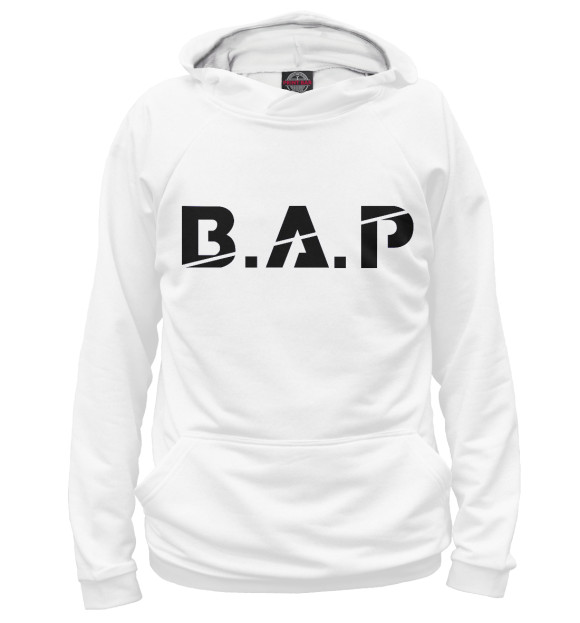 Женское худи с изображением B.A.P цвета Белый