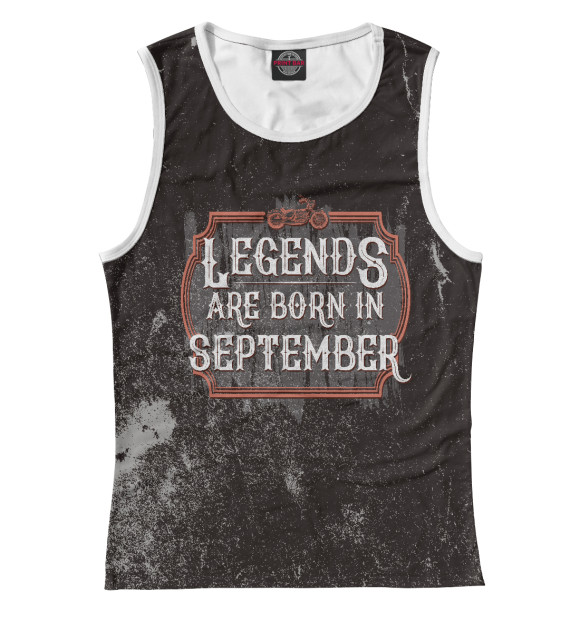 Майка для девочки с изображением Legends Are Born In September цвета Белый
