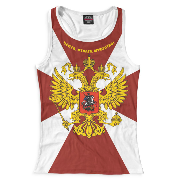 Женская майка-борцовка с изображением Двуглавый орел цвета Белый