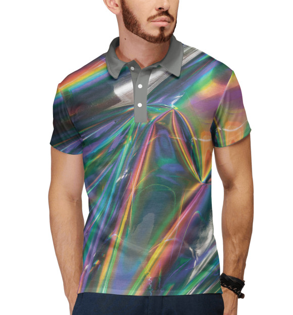 Мужское поло с притом Holographic цвета Белый Мужское поло с изображением Holographic цвета Белый