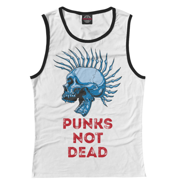 Майка для девочки с изображением Punks not dead цвета Белый