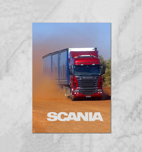 Плакат с изображением Scania цвета Белый