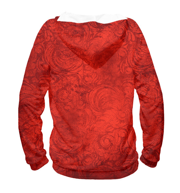Мужское худи с изображением Pattern in red цвета Белый