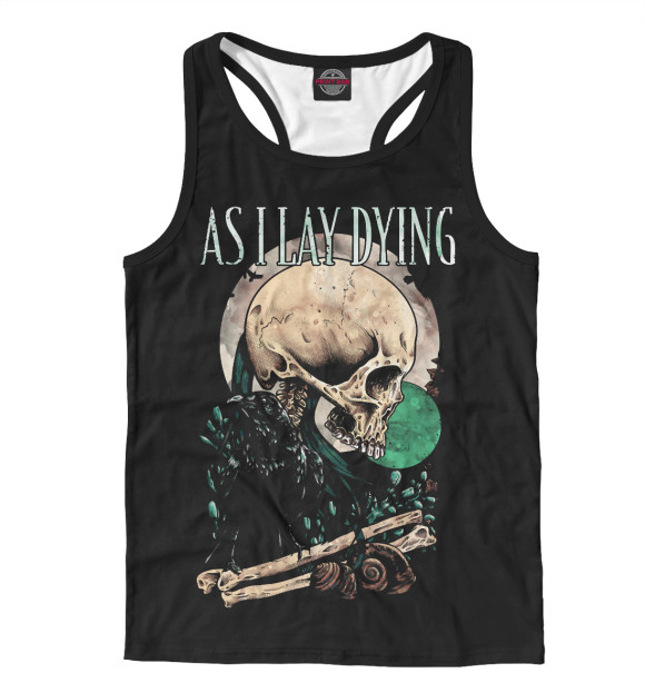 Мужская майка-борцовка с изображением As I Lay Dying цвета Белый