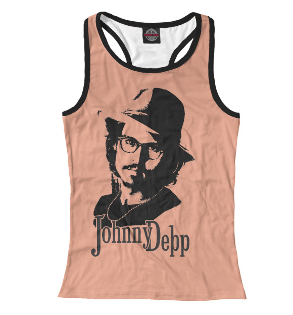 Женская майка-борцовка с изображением JOHNNY DEPP цвета Белый