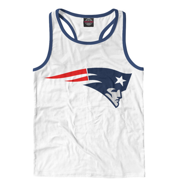 Мужская майка-борцовка с изображением New England Patriots цвета Белый
