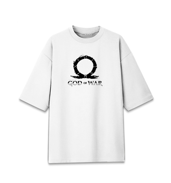 Женская футболка оверсайз с изображением God of war цвета Белый