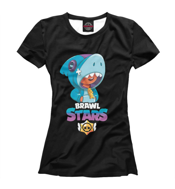 Женская футболка с изображением Brawl Stars SHARK цвета Белый