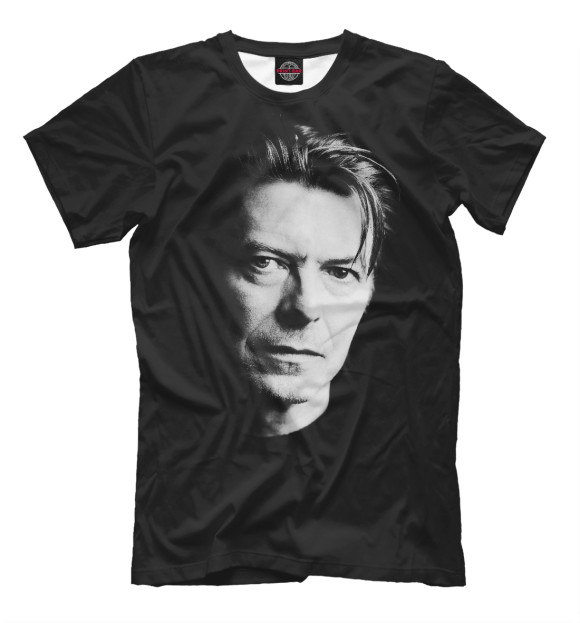 Мужская футболка с изображением Дэвид Боуи цвета Черный