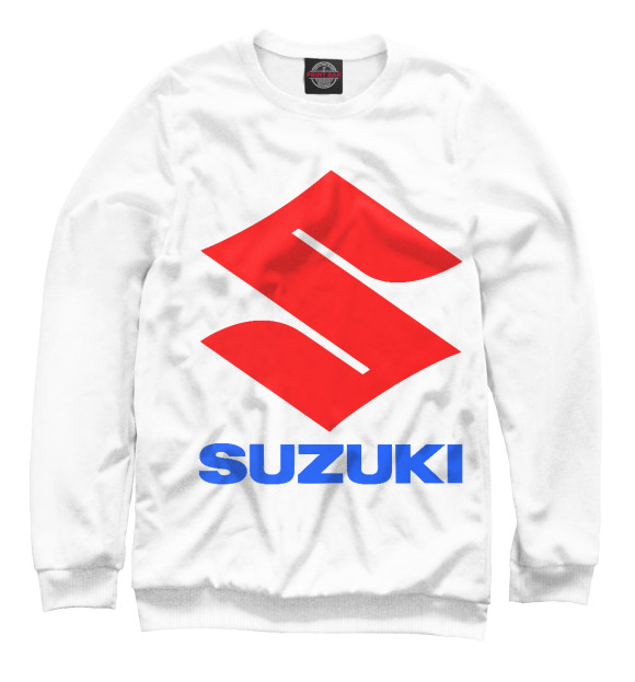 Женский свитшот с изображением Suzuki цвета Белый