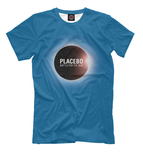 Мужская футболка с изображением Placebo цвета Грязно-голубой