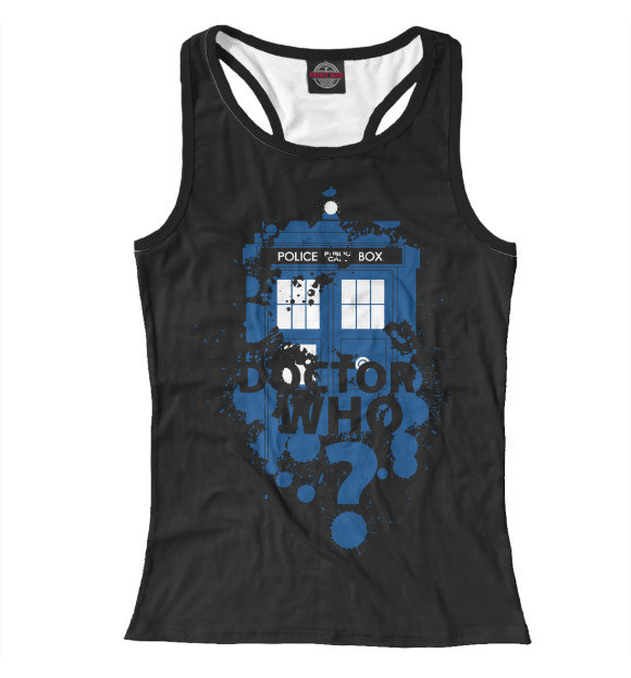 Женская майка-борцовка с изображением TARDIS цвета Белый