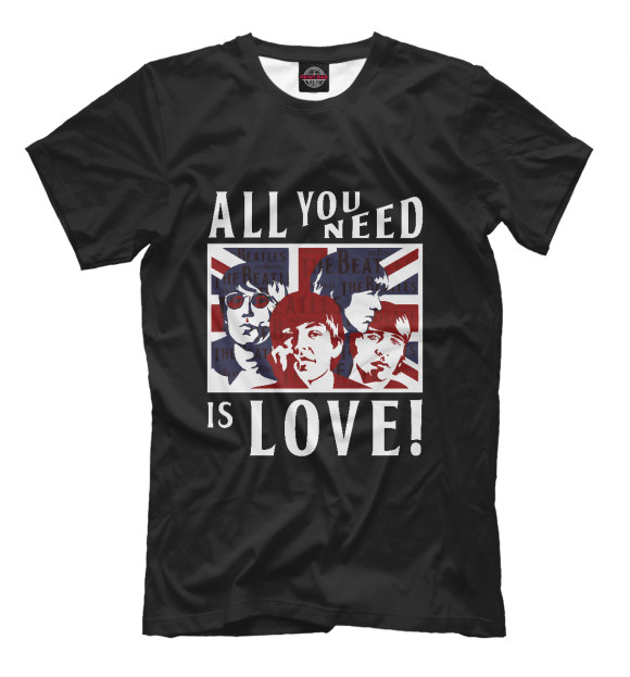 Футболка для мальчиков с изображением All You Need Is Love! цвета Черный