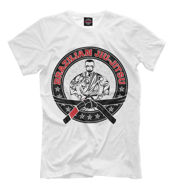 Мужская футболка с изображением Brazilian Jiu Jitsu цвета Белый
