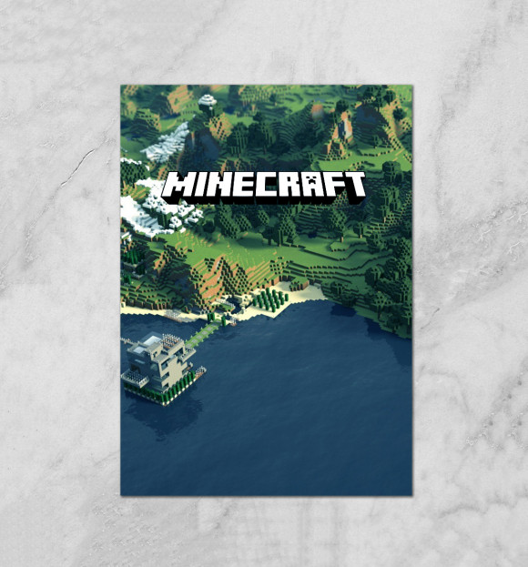 Плакат с изображением Minecraft цвета Белый