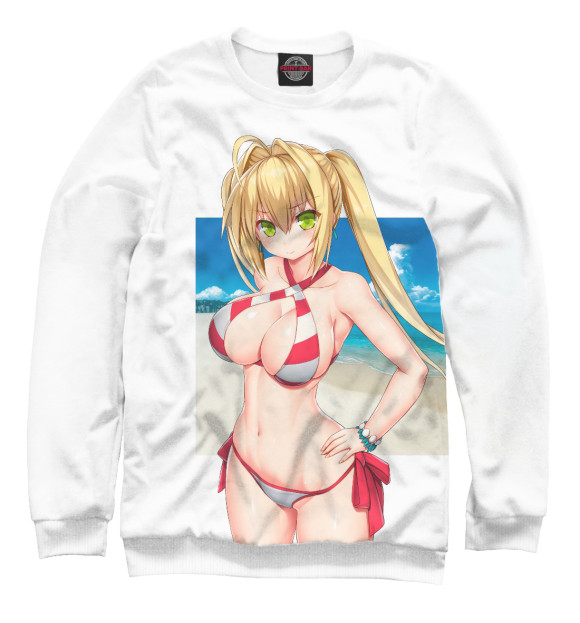 Свитшот для девочек с изображением Пляж цвета Белый