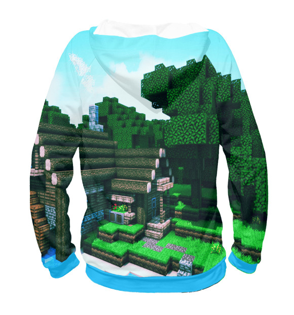 Женское худи с изображением Minecraft цвета Белый