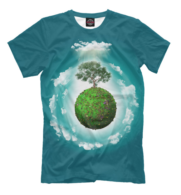 Мужская футболка с изображением Древо жизни цвета Грязно-голубой