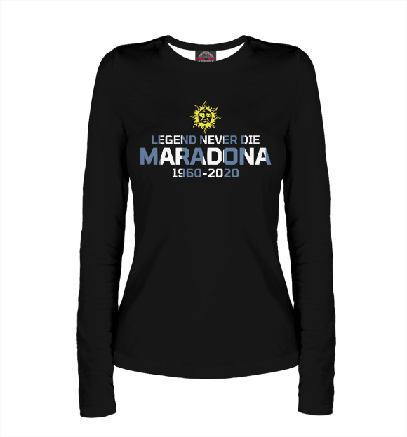 Женский лонгслив с изображением Maradona цвета Белый