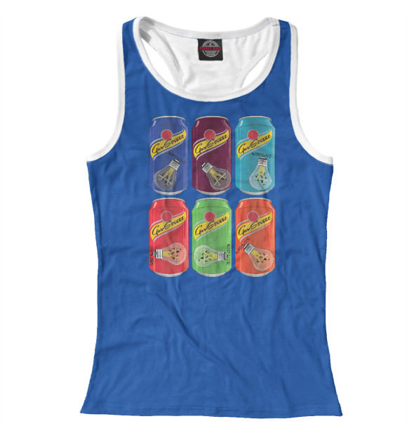 Женская майка-борцовка с изображением Лампочка Ильича цвета Белый