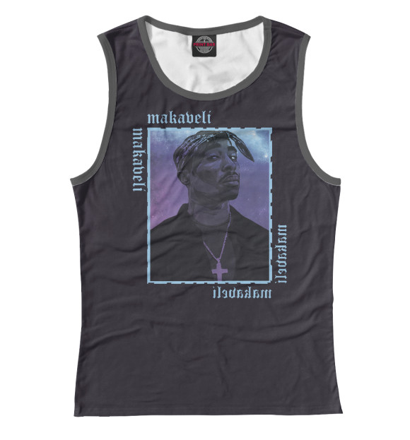 Майка для девочки с изображением 2Pac MAKAVELI цвета Белый