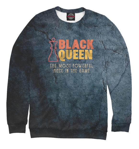 Свитшот для девочек с изображением Black Queen цвета Белый
