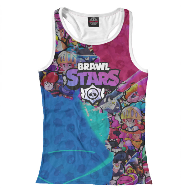 Женская майка-борцовка с изображением Brawl Stars цвета Белый